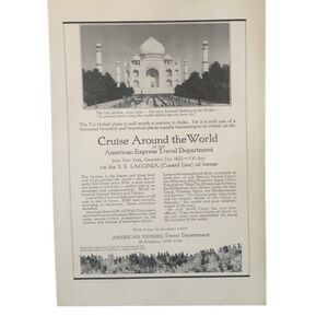 Vintage 1922 American Express Cruise the World Ad Advertisement